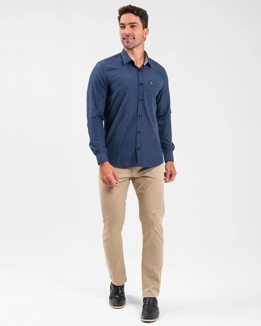 Camisa Manga Longa Quadri Mini
