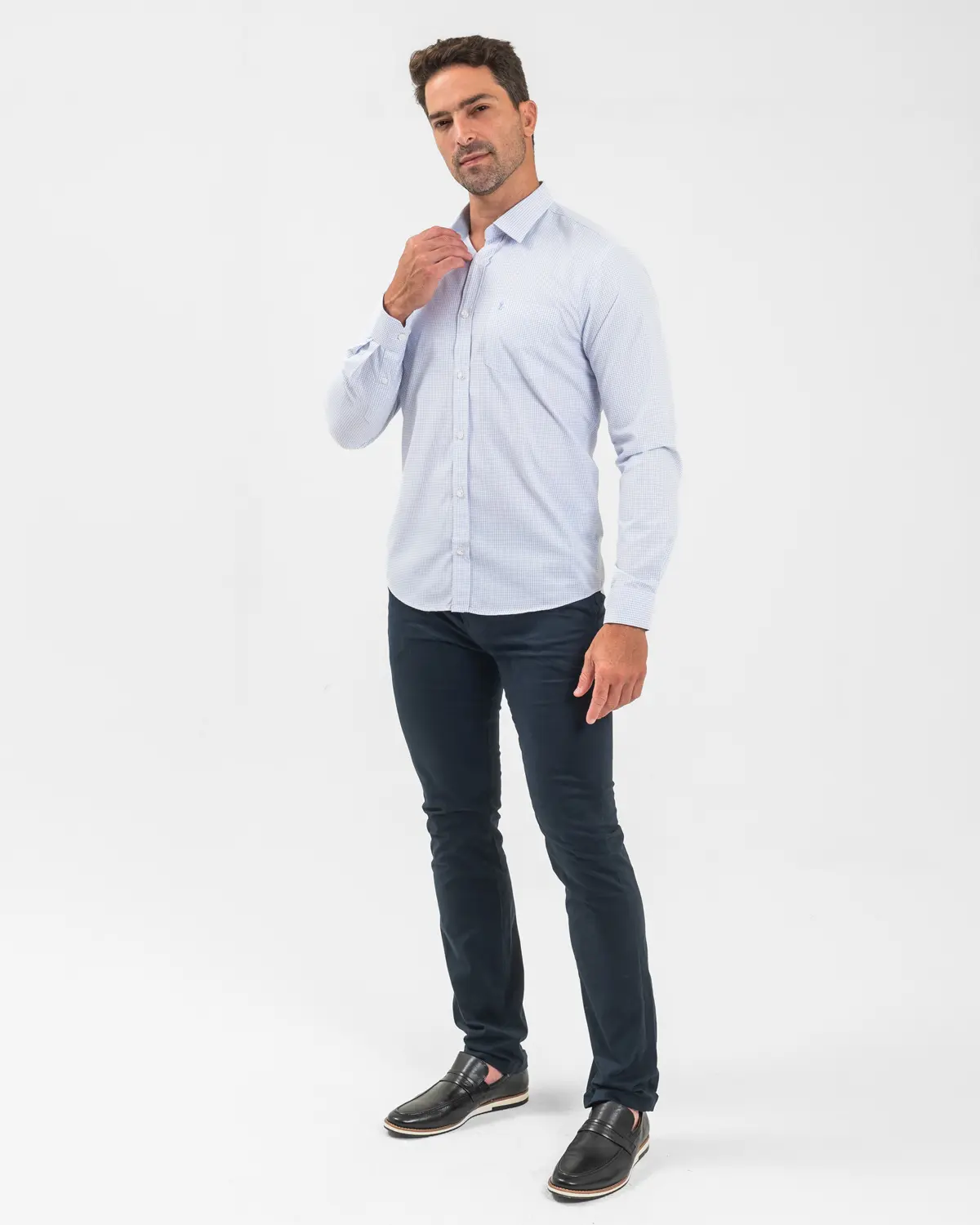 Camisa Manga Longa Quadri Mini