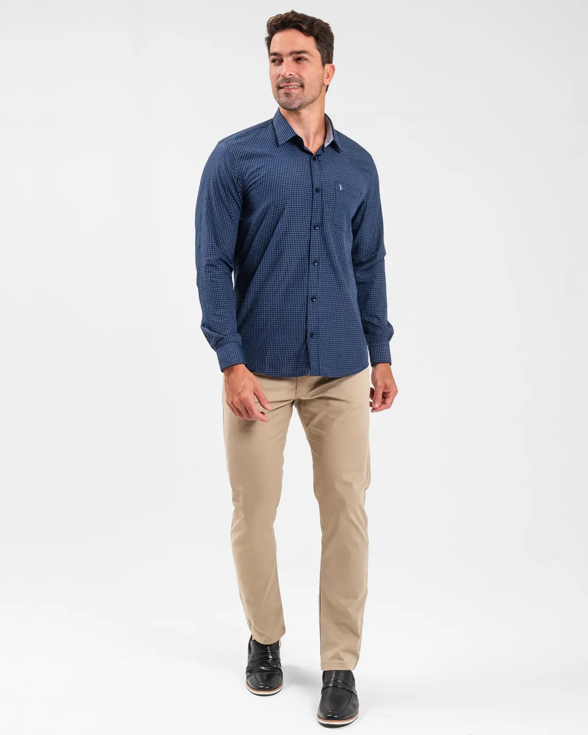 Camisa Manga Longa Quadri Mini