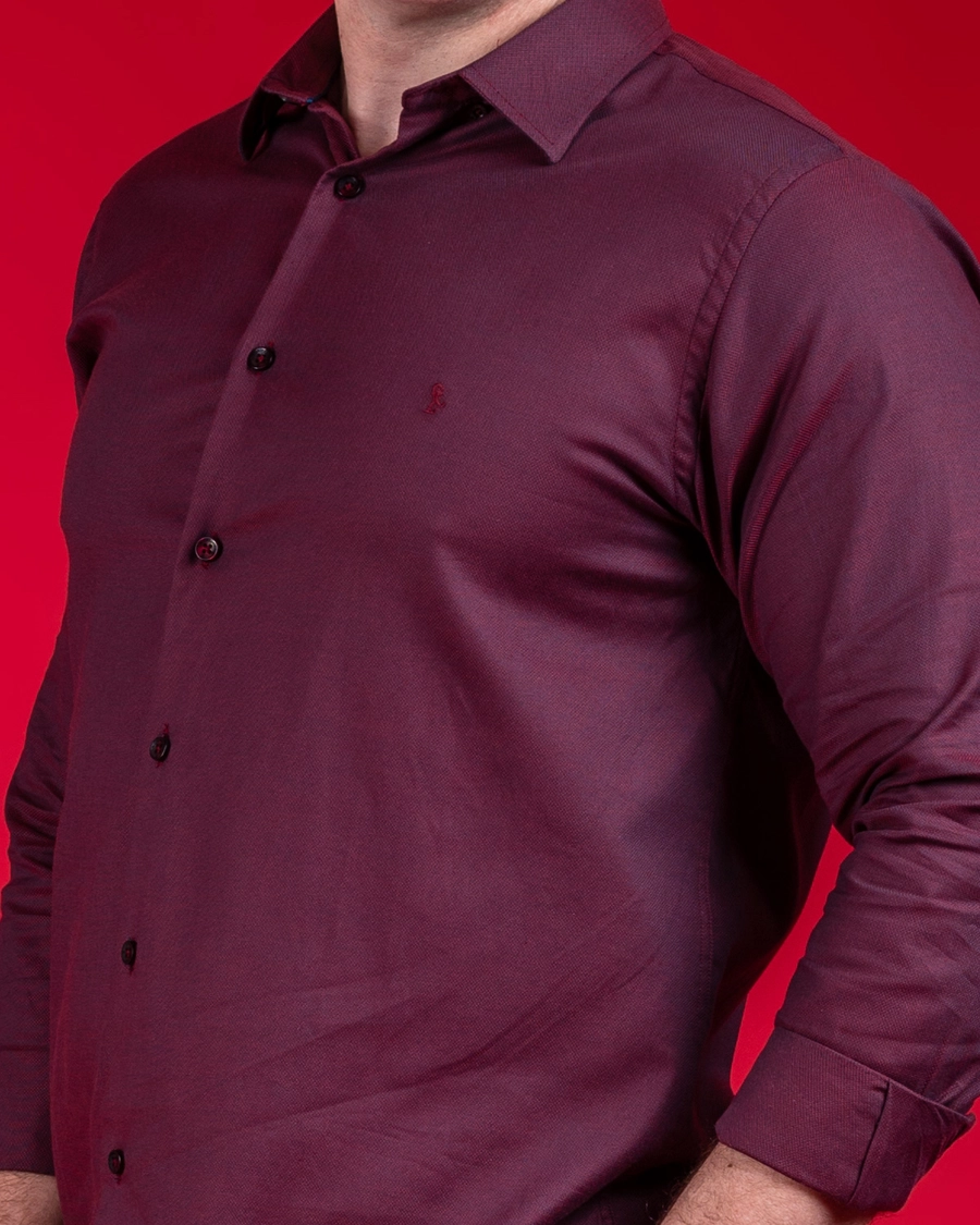 Camisa Manga Longa Texturizada Plus