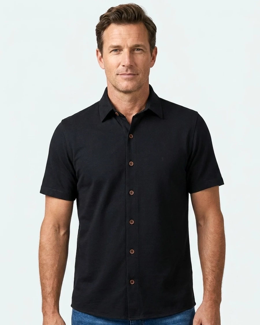 Camisa Manga Curta Marbella Preto