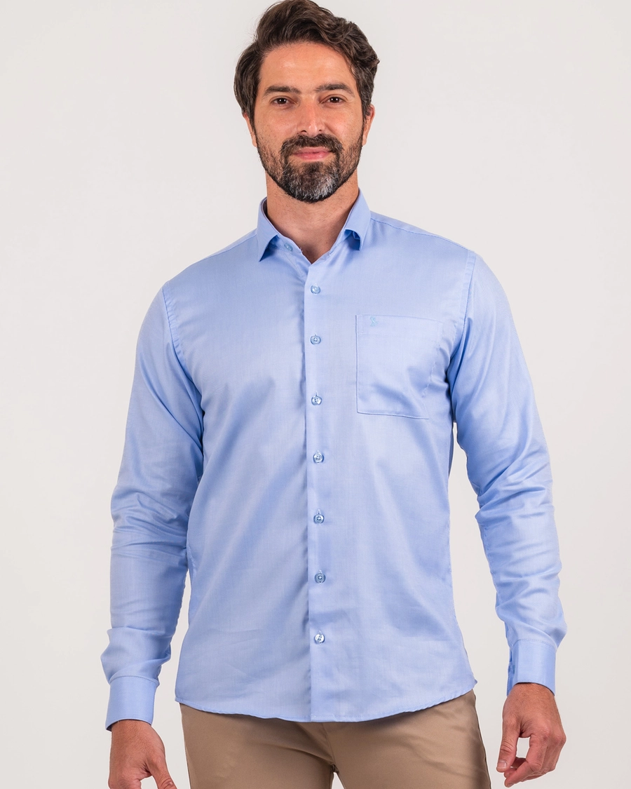 Camisa Manga Longa Calabria Azul Claro