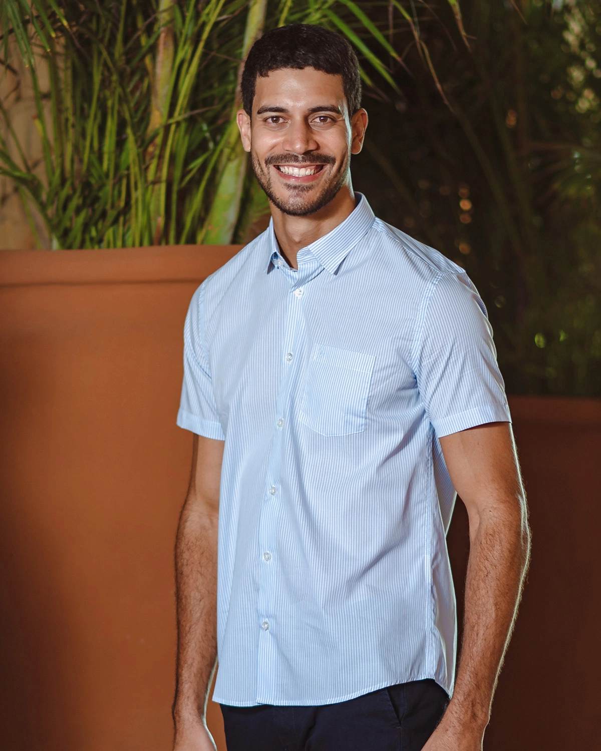 Camisa Manga Curta A Righe