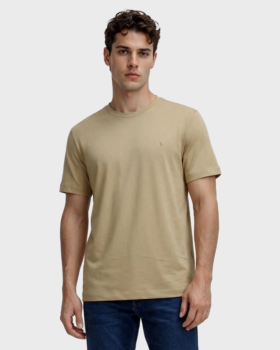 Camiseta Algodão Peruano Bege