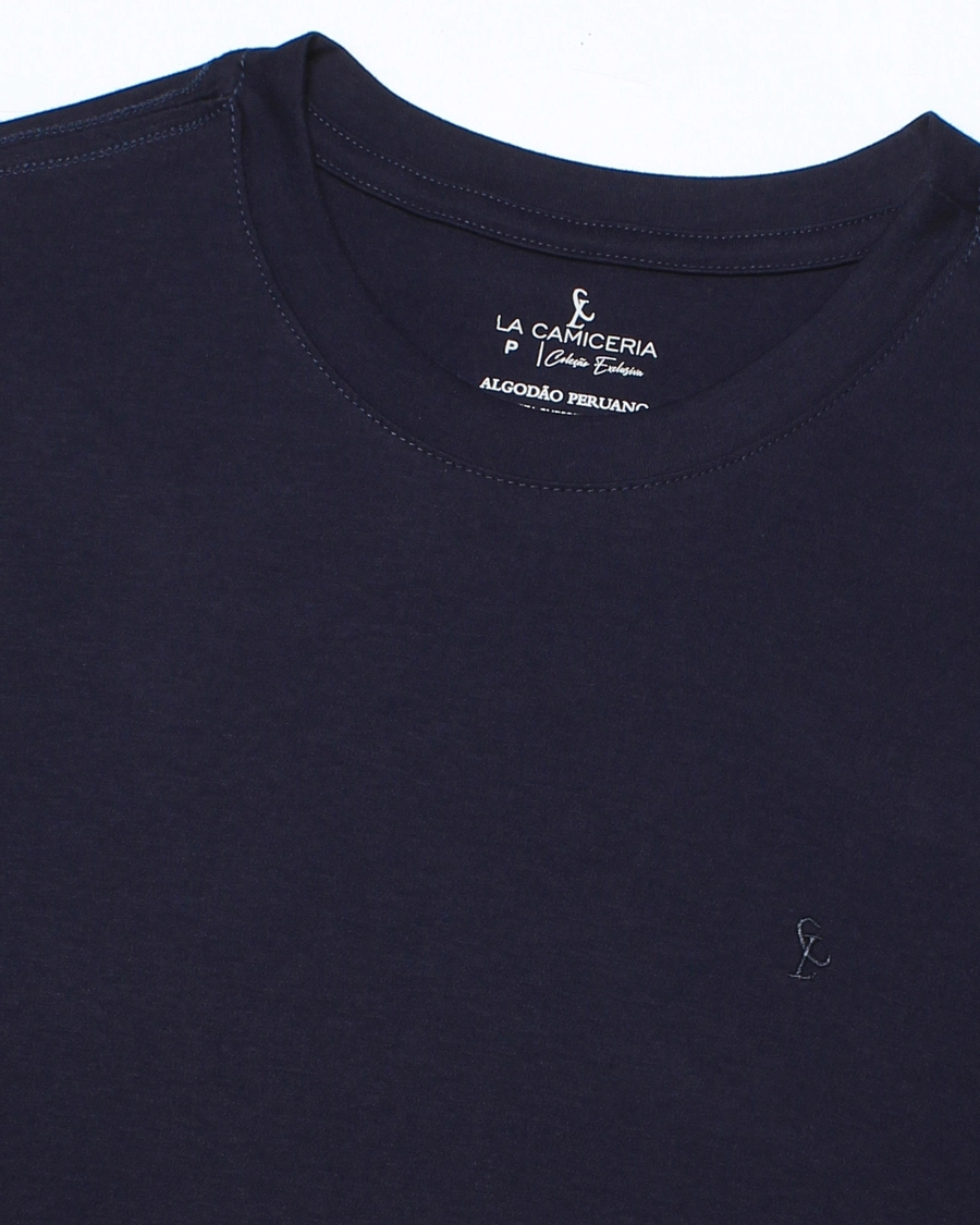 Camiseta Algodão Peruano Azul Noite