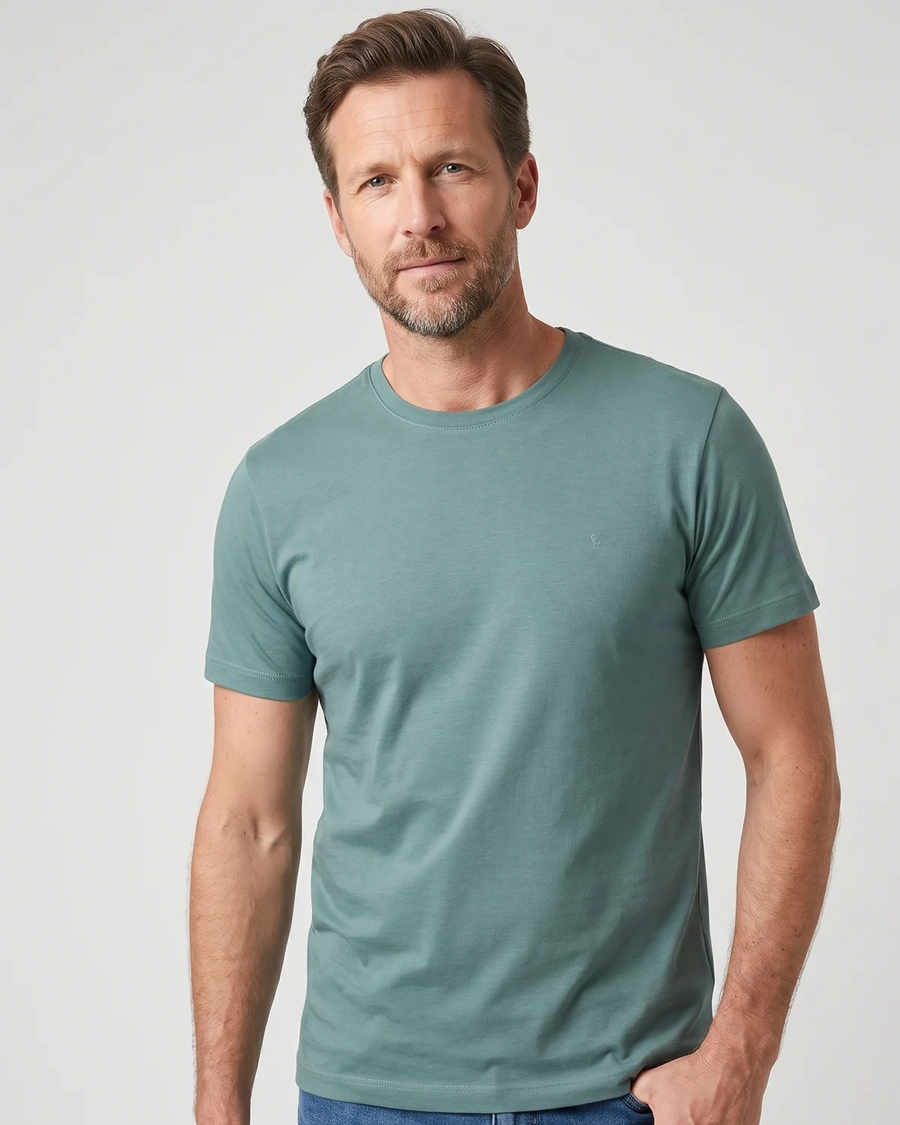 Camiseta Algodão Peruano Verde Tropical