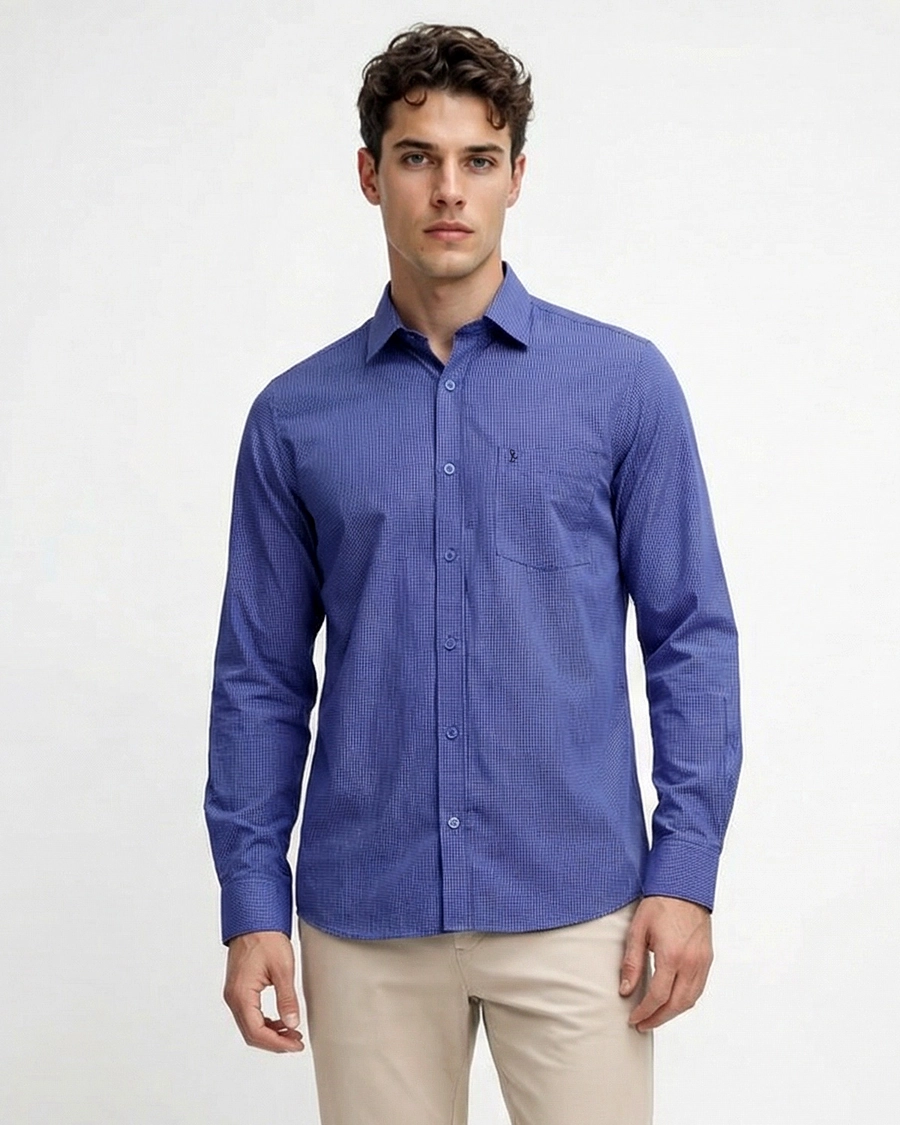 Camisa Manga Longa Micro Xad Azul Itália