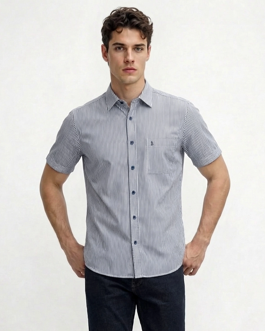 Camisa Manga Curta Listra Marinho