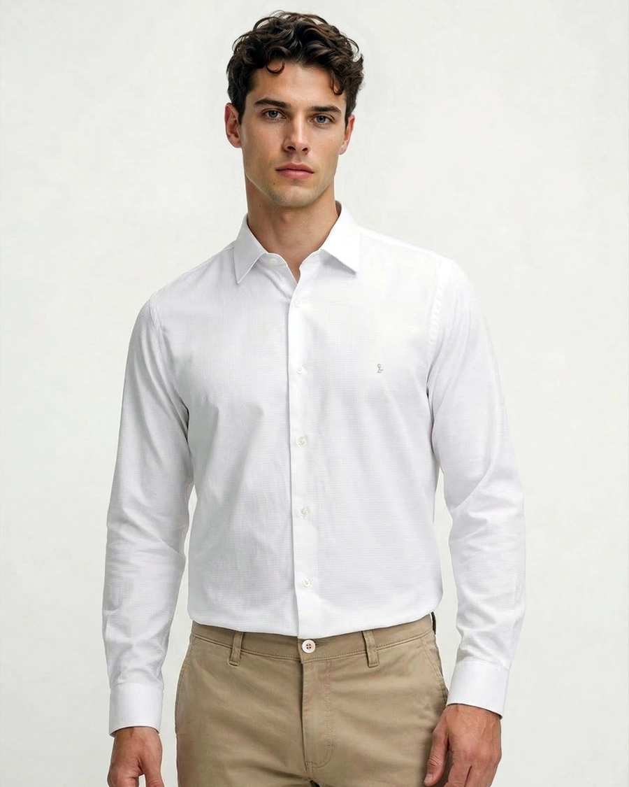 Camisa Manga Longa Mercerizzato Branco