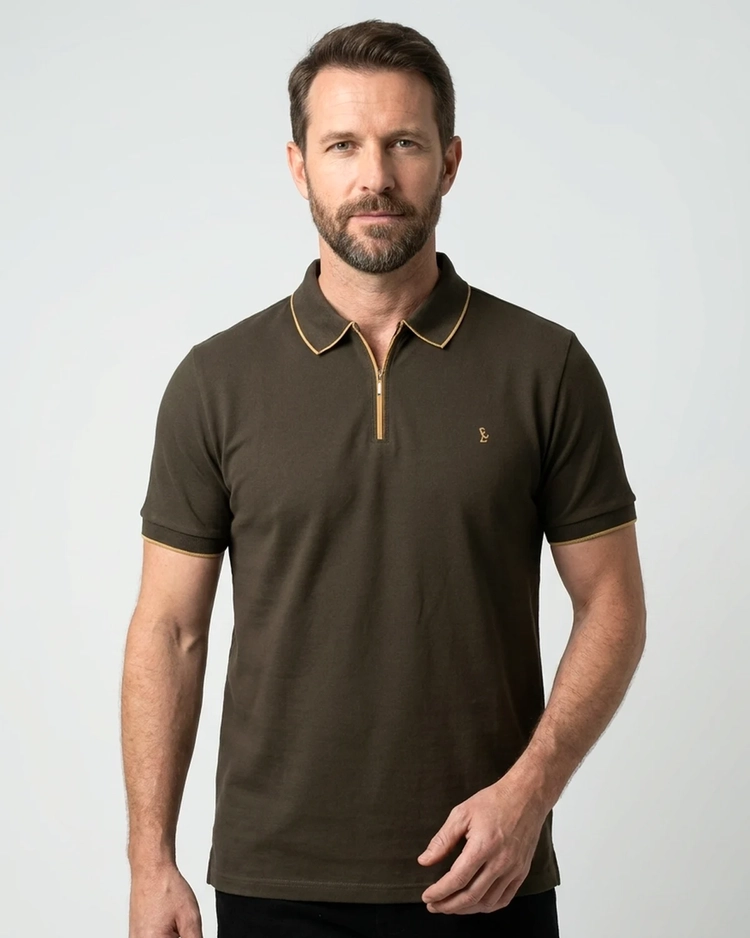 Polo Piquet Zipper