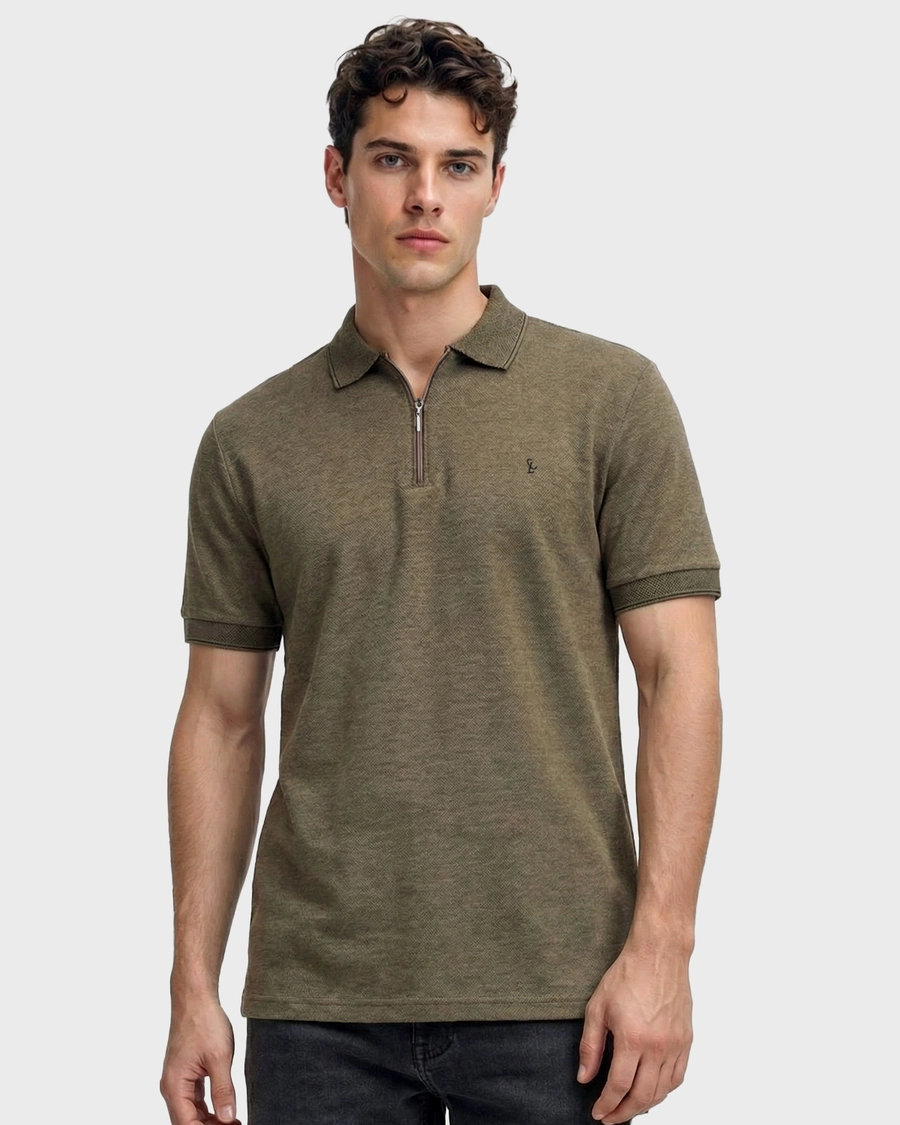 Polo Binada Reverse Ziper Khaki