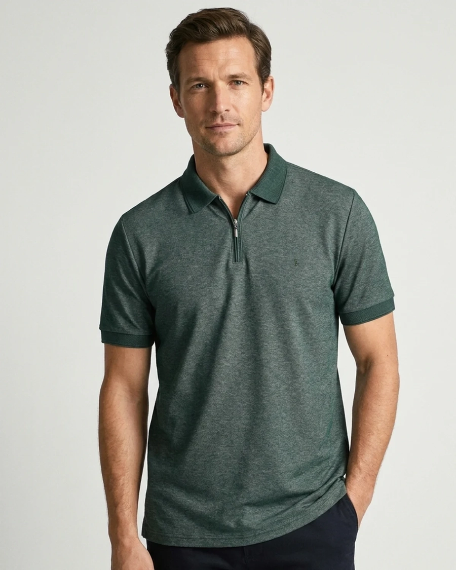 Polo Binada Reverse Ziper Verde Escuro