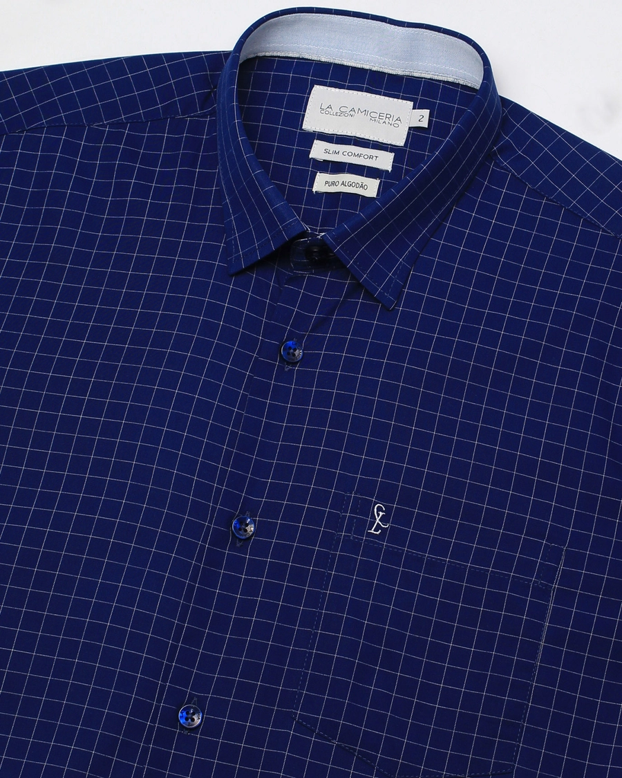 Camisa Manga Longa Quadri Plus