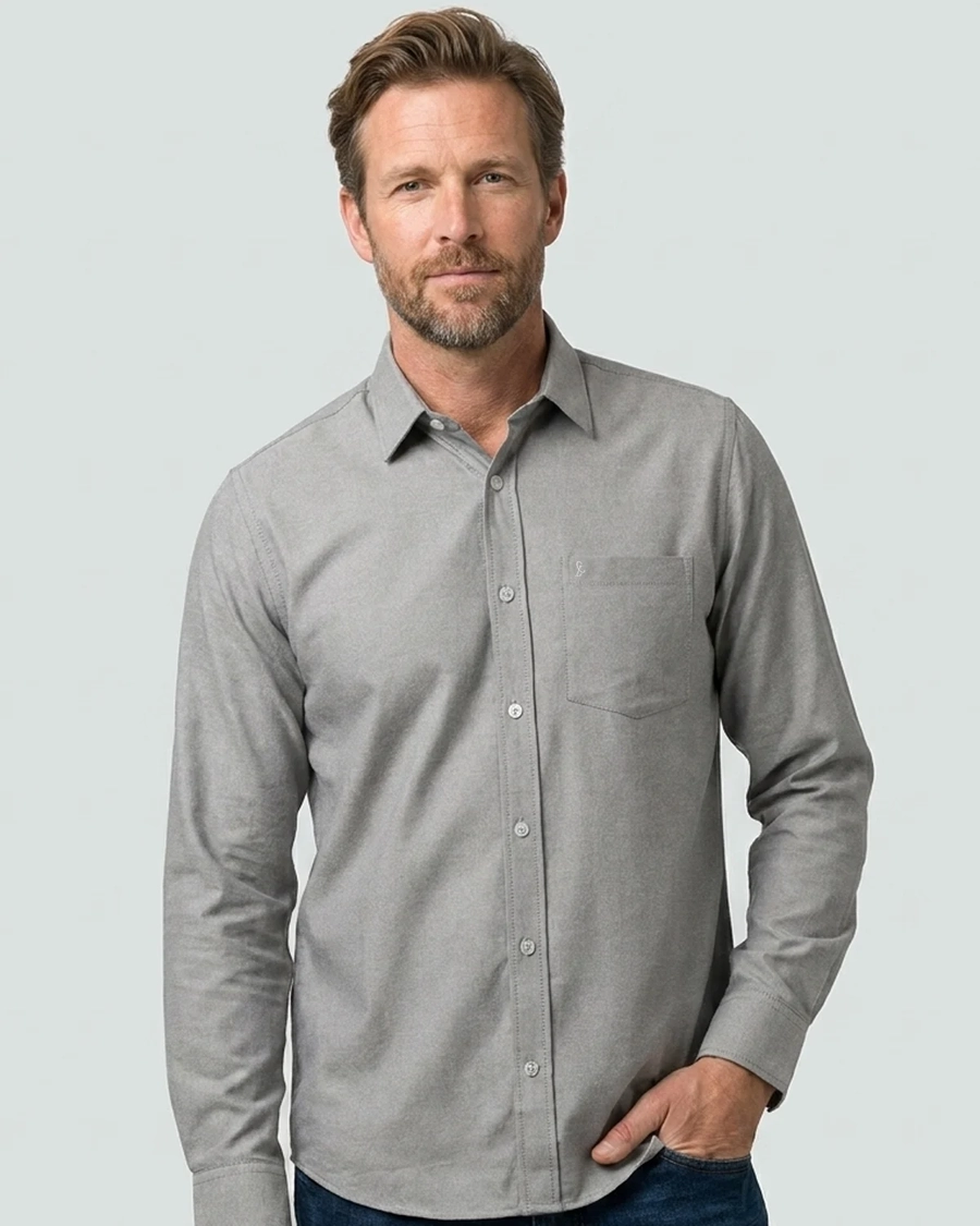 Camisa Manga Longa Oxfordine Preto