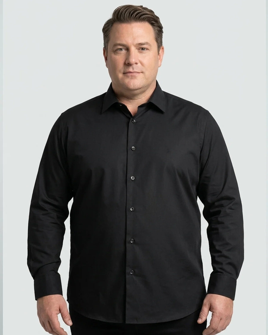 Camisa Manga Longa Lisa Plus