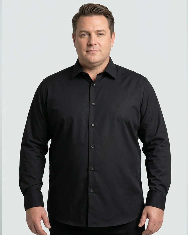 Camisa Manga Longa Lisa Plus