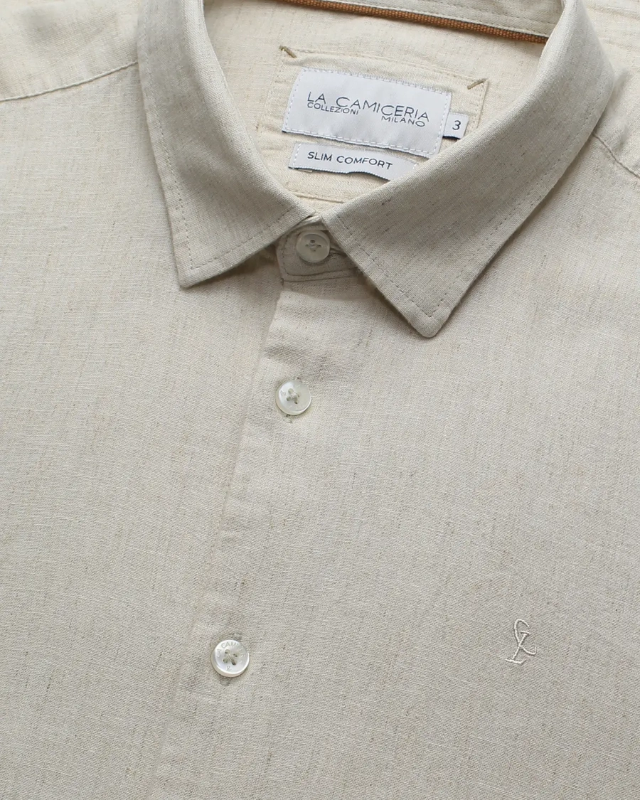 Camisa Manga Longa Mescolare Lino