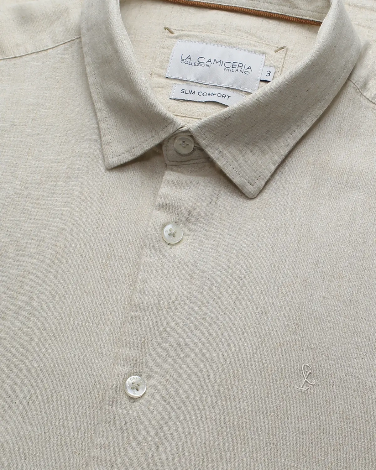 Camisa Manga Longa Mescolare Lino