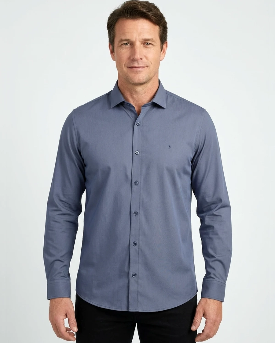 Camisa Manga Longa Tech Strice Slim Fit Marinho
