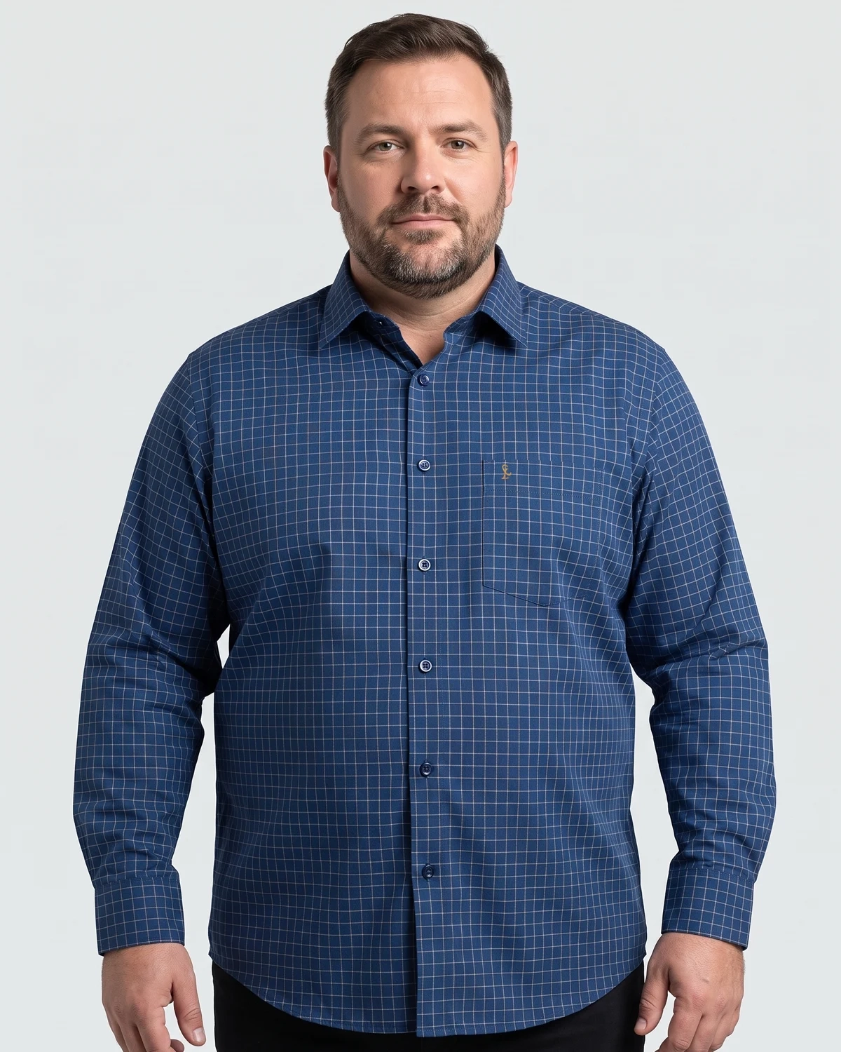 Camisa Manga Longa Quadri Plus