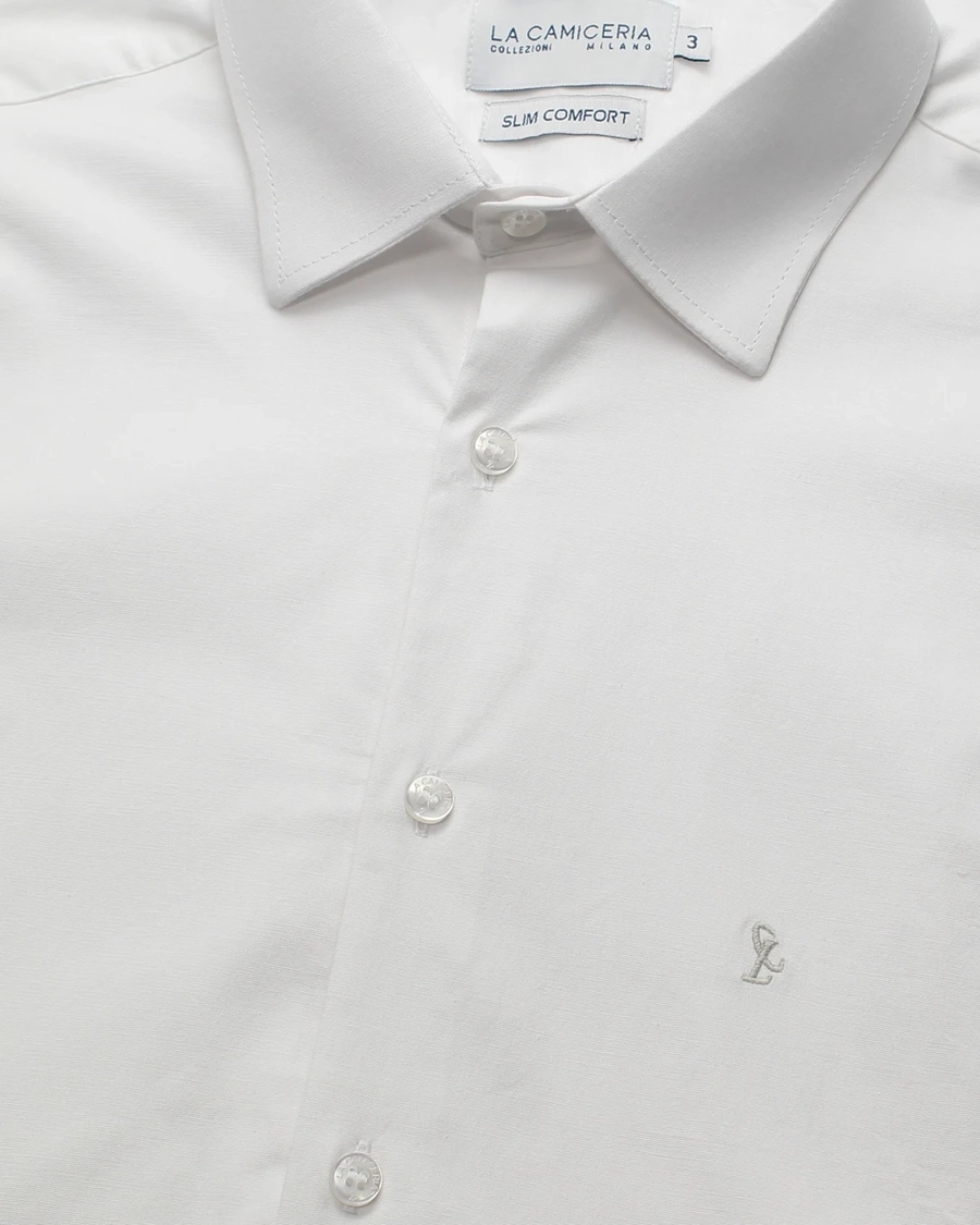 Camisa Manga Longa Lisa Sem Bolso Branco