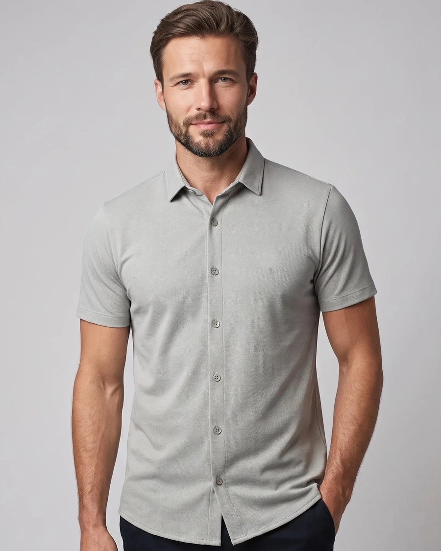 Camisa Manga Curta Sirmione Verde Claro